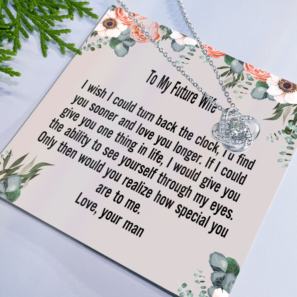 Gift For Wife Necklace, To My Future Wife Necklace From Husband, Wife Love Knot Necklace, Jewelry Gift For Women, Badass Wife Gift Necklace, Future Wife Gift Necklace Soulmate Gift Love Knot Pendant