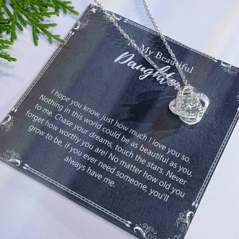 To My Beautiful Daughter Gift Necklaces Pendants, Father and Daughter Necklace Gift Luxury Necklace On Birthday, Anniversary Graduation Includes Gift Box Jewelry Gift For Girls Little Girl Necklace