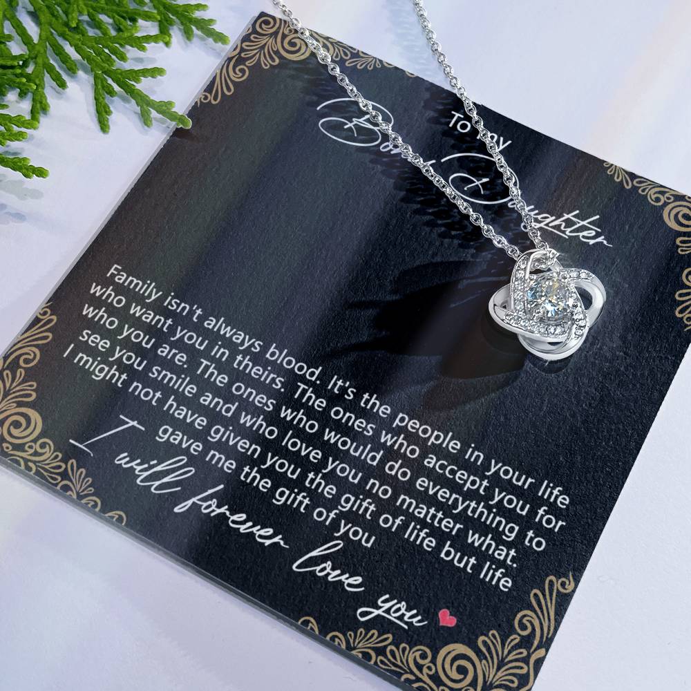 Bonus Daughter Gifts Necklace - To My Bonus Daughter Gifts From Stepmom, Adopted Daughter Necklace, Step Daughter Gifts, To My Daughter Necklace From Mom Jewelry Gift For Girls, Bonus Daughter