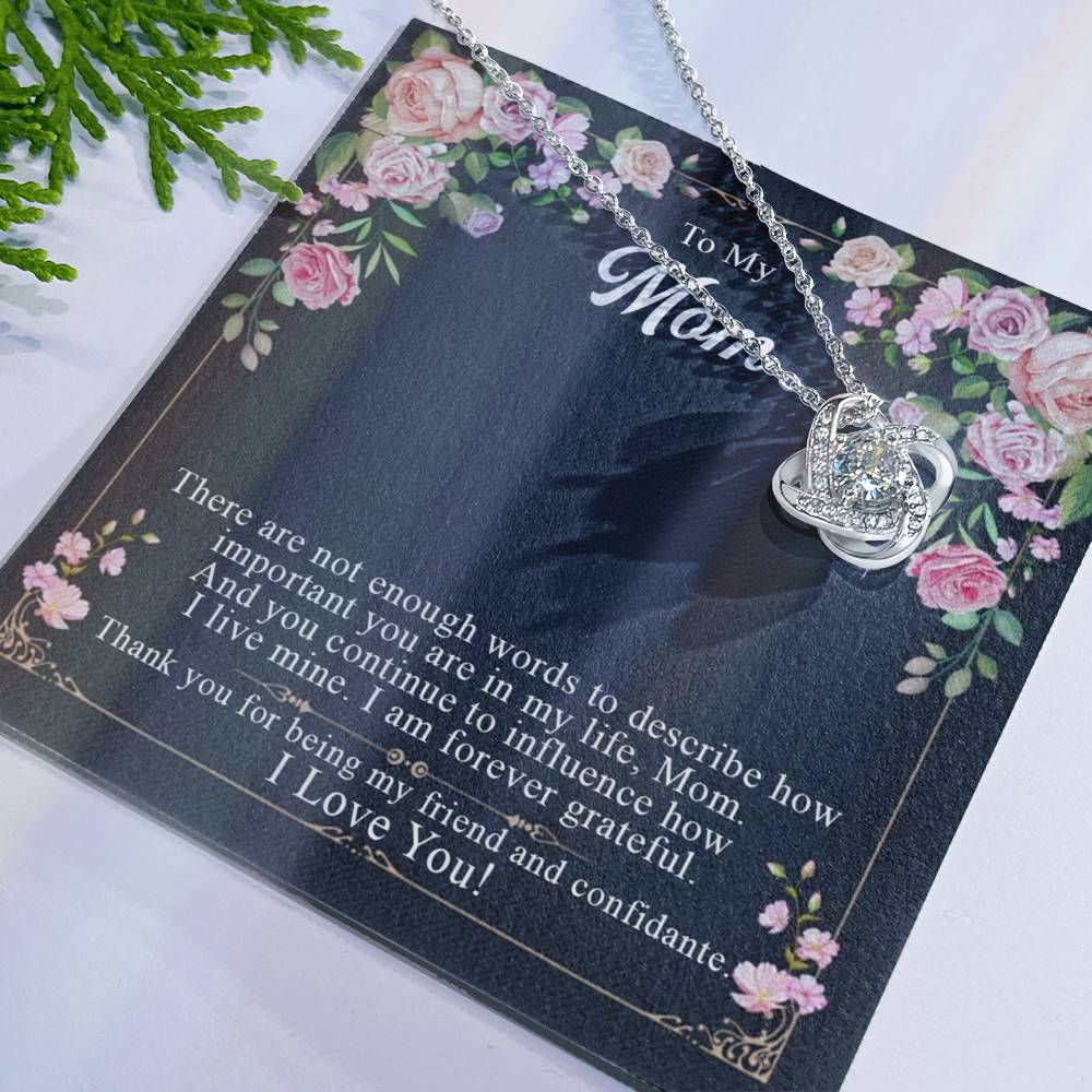To My Mom Alluring Beauty Necklace, Gift Necklace for Mother, Mother's Day Gift Love Knot Necklace 6323