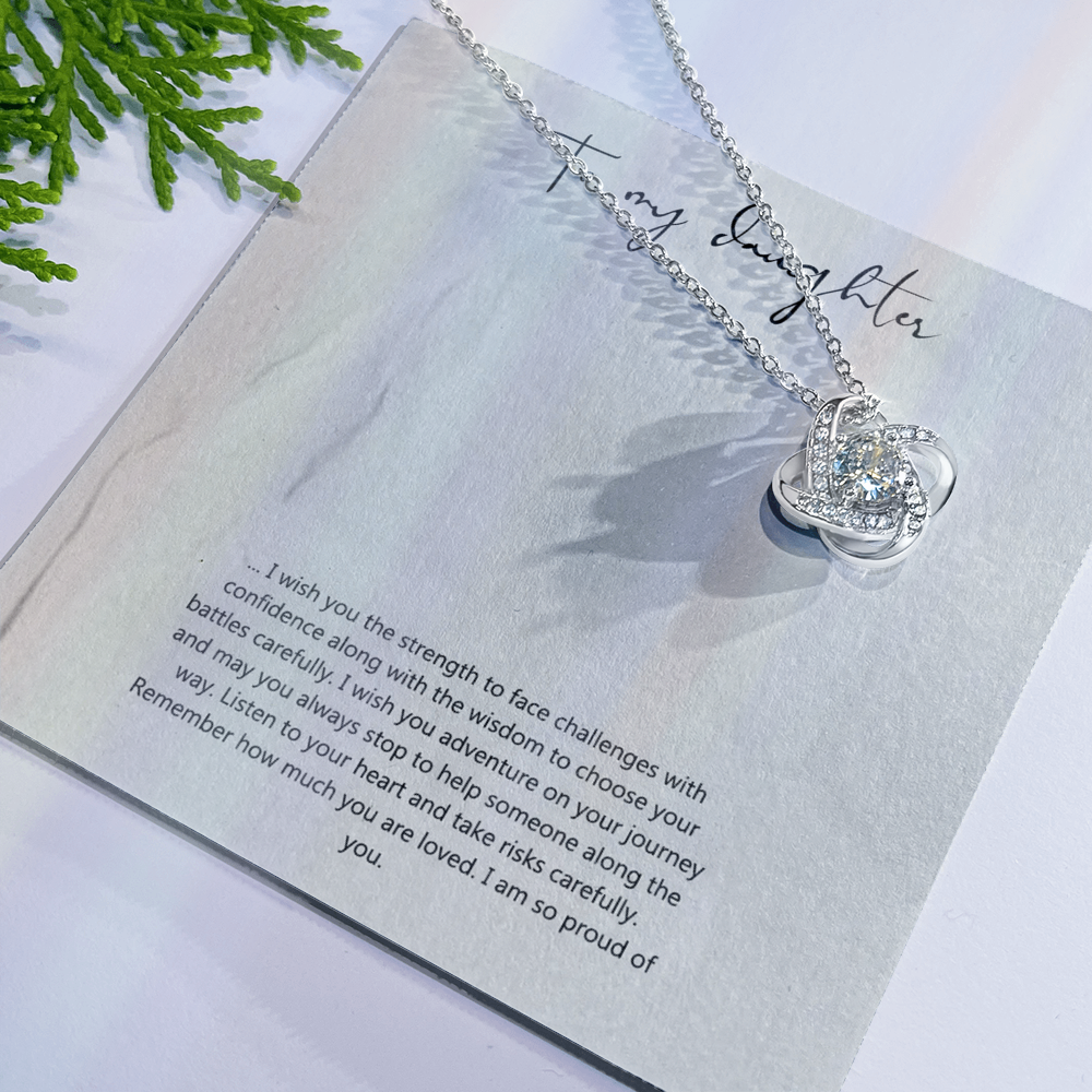 Gift Necklace For Bride From Mom, To My Daughter Love Knot Necklace From Mom, Wedding Gift Necklace From Mother To Daughter, Bride gift Necklace For Daughter's Wedding Day Keepsake Gift Unique