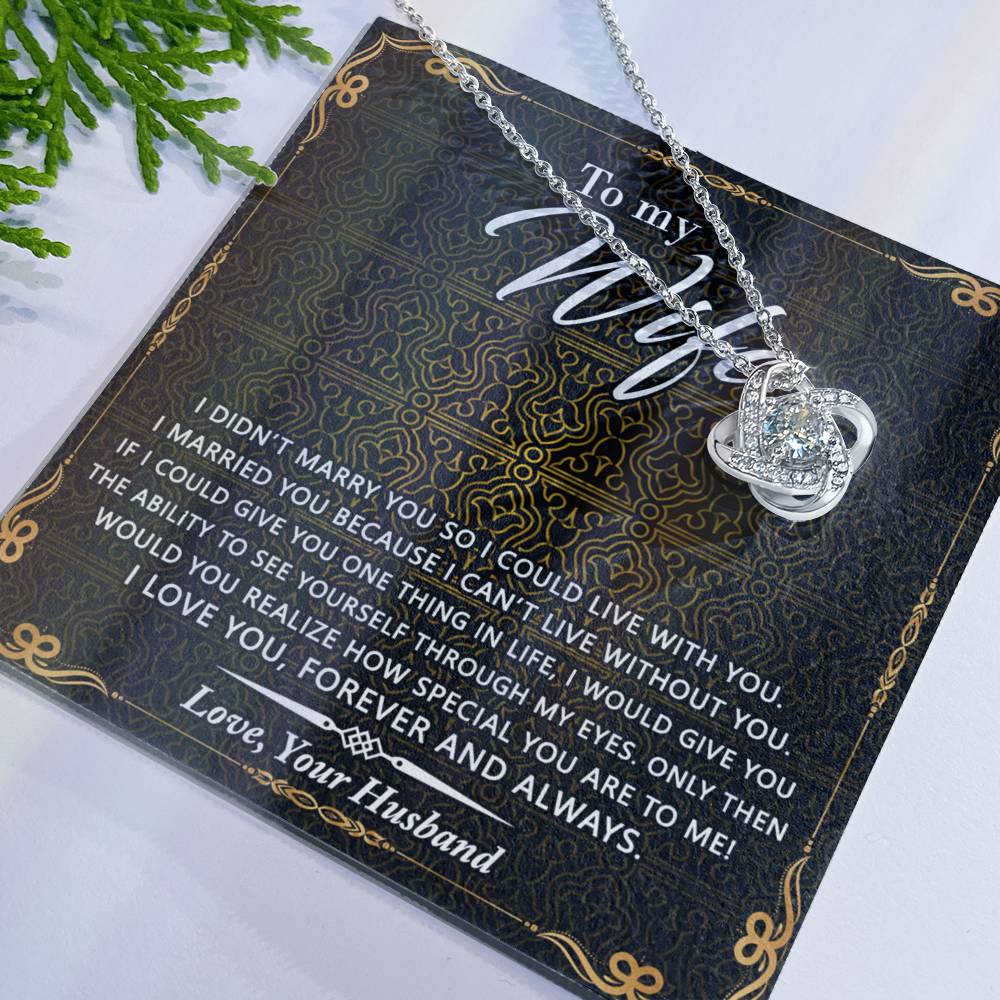 Wife Gift Necklace From Husband, Marry You Necklace, To My Wife Necklace, Wife Love Knot Necklace From Husband, Jewelry Gift For Women Badass Wife Gift Necklace Soulmate Necklace Gift From Men