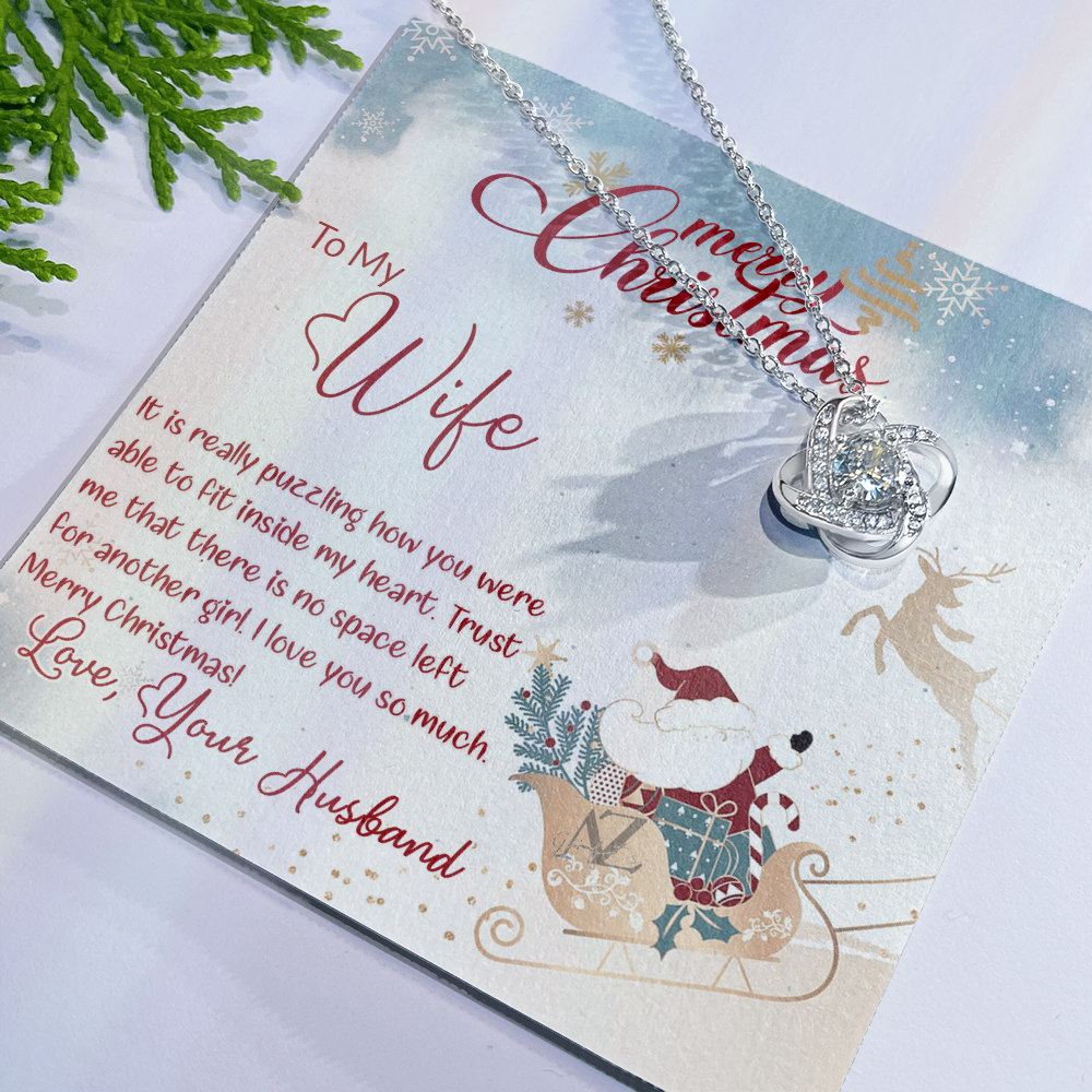 Merry Christmas Gift Necklace for Wife, Soulmate, Gift Necklace for Wife on Christmas, Valentine Day, Husband To Wife Christmas Necklace, To My Wife Necklace Gift From Husband, Wife Christmas Jewelry