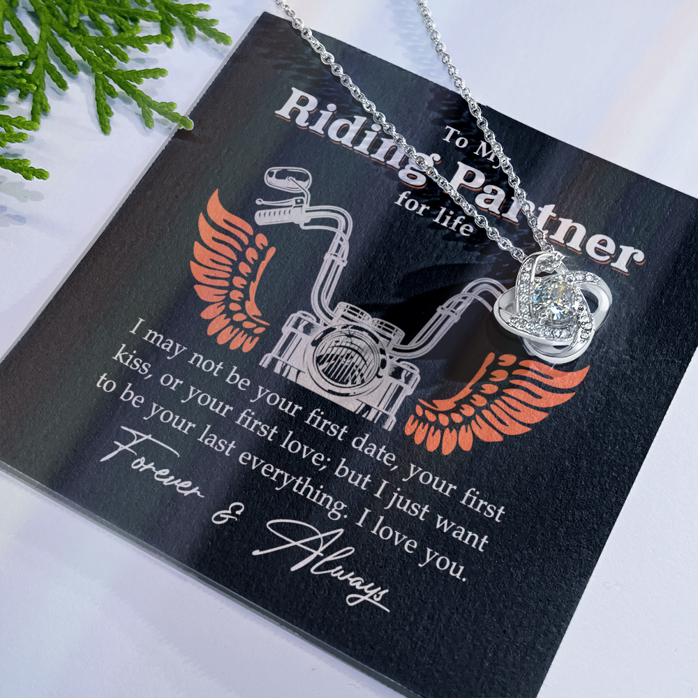 To My Riding Partner Necklace From Husband, Boyfriend Gift For Riding Partner Necklace Biker Woman Birthday Gift Anniversar Necklace for Her Romantic Girlfriend Gift Necklace Includes Message