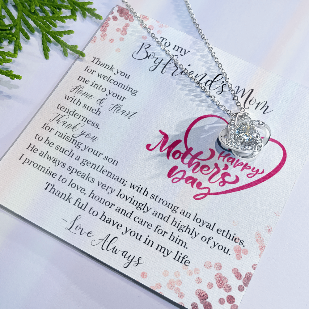 To My Boyfriend's Mom Necklace From Girlfriend, Gift Necklace To Boyfriends Mom, Necklace For Boyfriend's Mom On Mothers Day Birthday Gift Christmas Anniversary, Happy Mother's Day Jewelry For Women