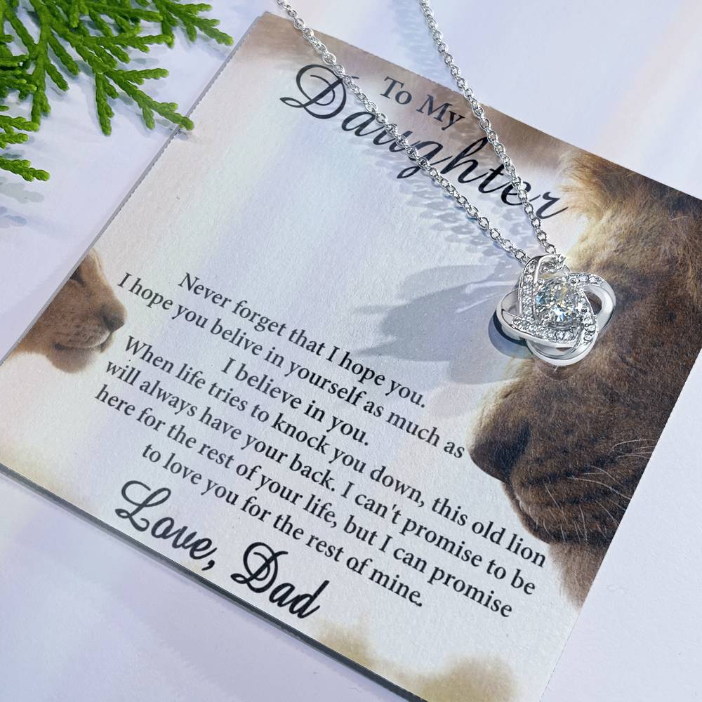 Father Daughter Necklace - Sterling Steel Necklace For Daughter, Necklace Gift On Graduation Gift Birthday Gifts for Daughter from Dad - Lion Daughter Jewelry Gift For Girls, Little Girl Necklace