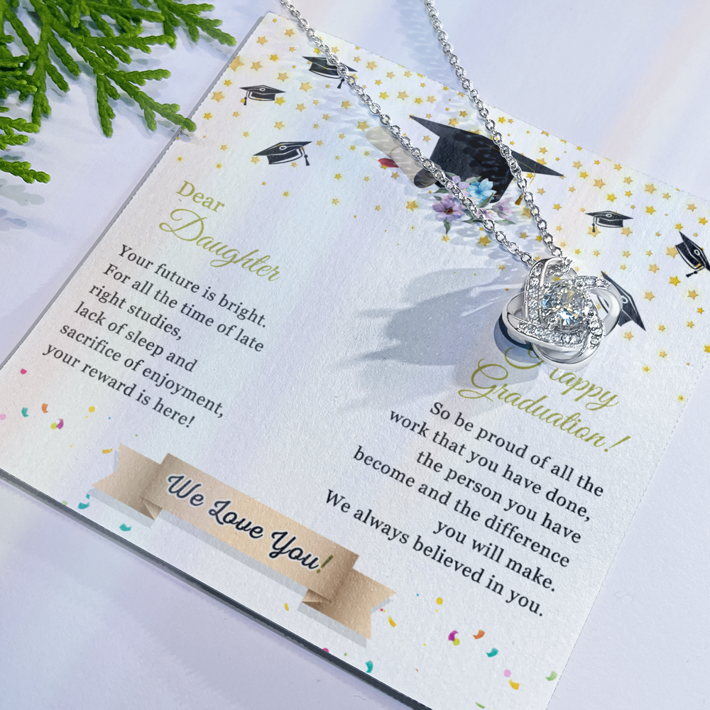 Graduation Gift for Her, To My Daughter Necklace From Parent We Love You Necklace, College Graduation Gifts Pendant For Daughter Graduation Necklaces High School Graduation Gift for Daughter