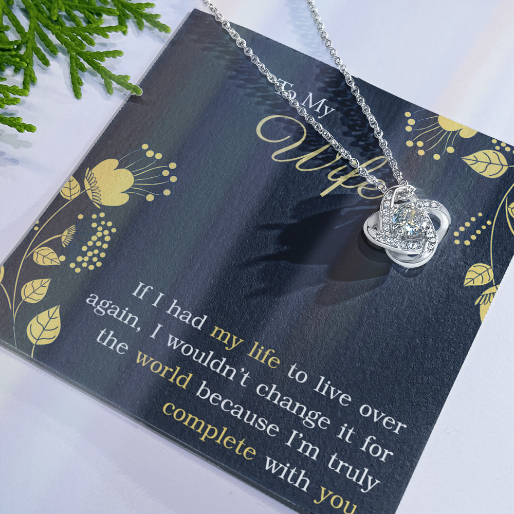 To My Wife Love Knot Necklace From Husband Valentines Day Necklace Gift For Wife Soulmate Gift Necklace Personalized Gift Jewelry For Wife Romantic Gift Necklace Happy Anniversary Necklace For Wife