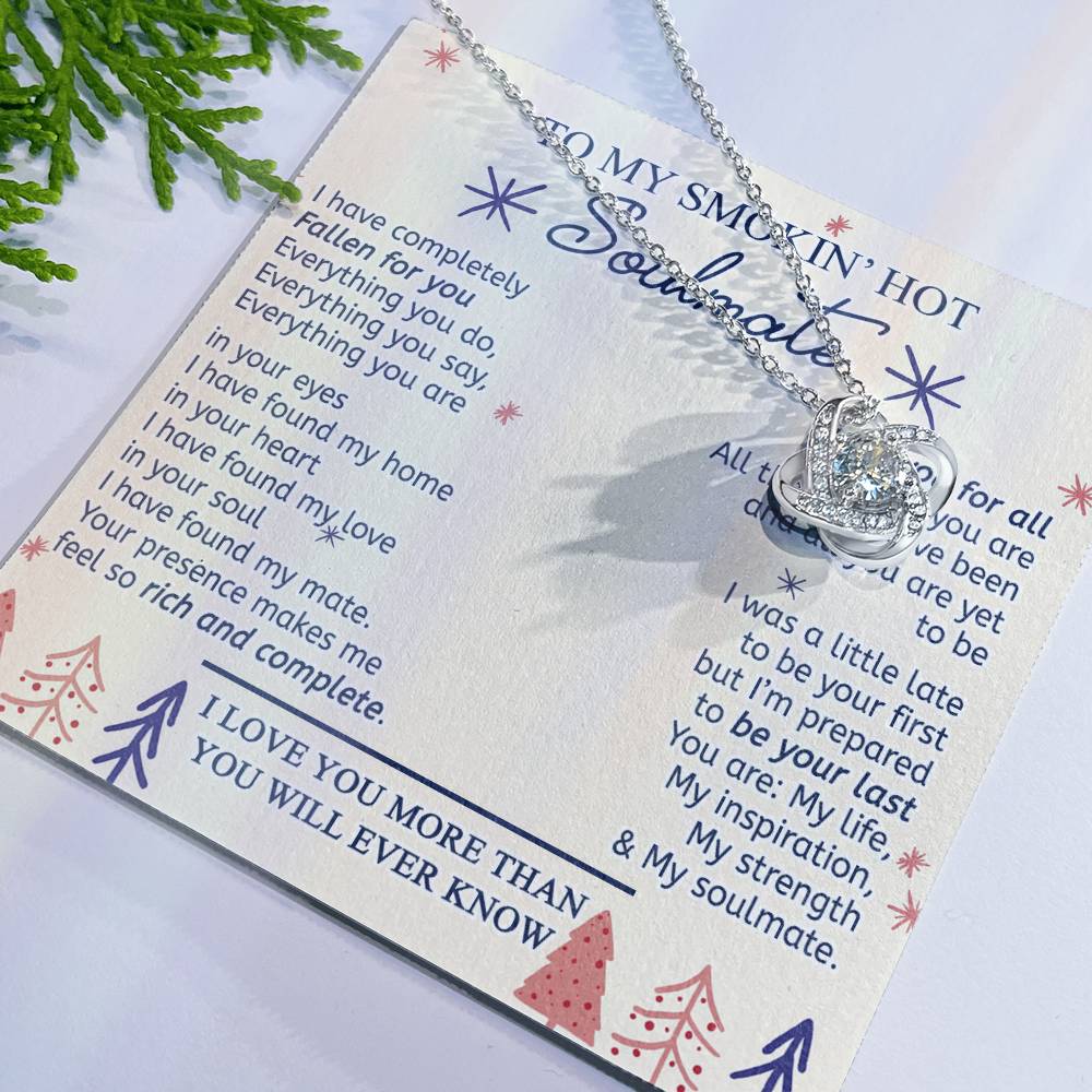 To My Smokin' Hot Soulmate Necklace From Husband, Boyfriend Gift On Birthday Christmas Jewelry Gifts For My Wife Personalized Gift Present Pendant for Future Wife Soulmate Girlfriend My Love