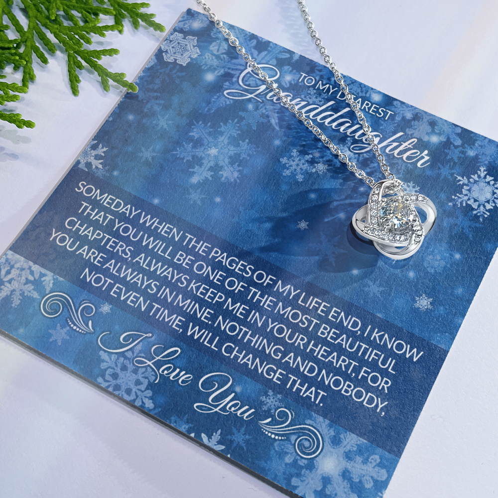 Granddaughter Love Knot Necklace - To My Dearest Granddaughter Necklace From Grandma Grandmother, I Love You Necklace Christmas For Granddaughter, Gift Necklace For Granddaughter Christmas Necklace