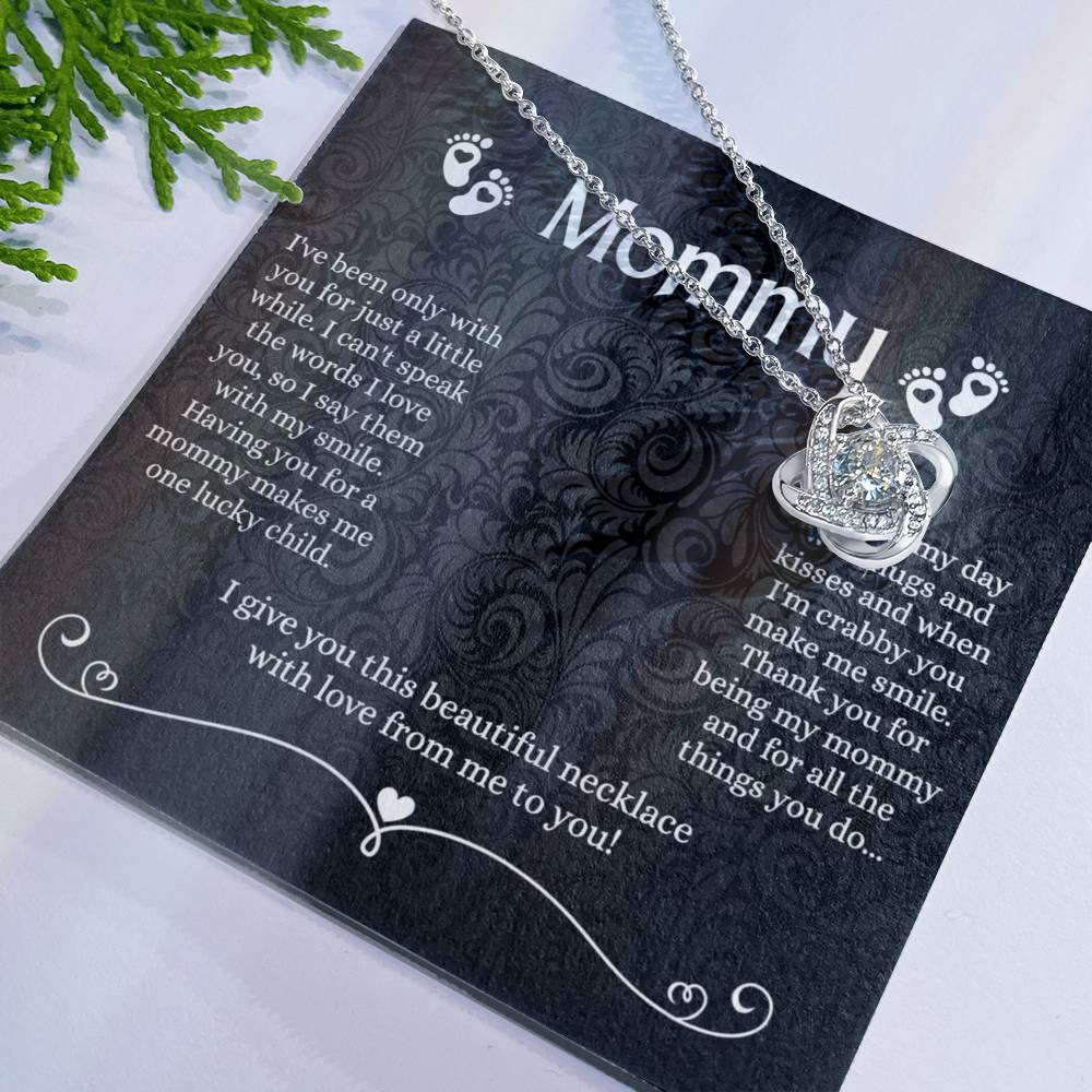 Mommy Gift Necklace, To My Mom Love Knot Necklace From Daughter Necklace Gift For Mom Mother's Day Necklace Gift For Mom, Birthday Gift Necklace For Mom Anniversary Jewlry Gift For Women, Mommy Love Knot Necklace 6323