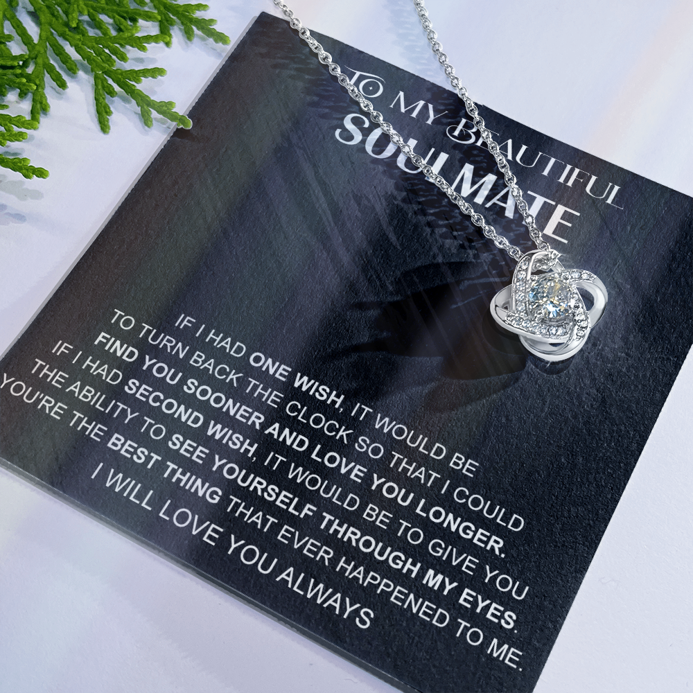 Necklace Gift For Soulmate, Valentine's Day Gift Necklace For Soul Mate, To My Beautiful Soulmate Gift Necklace From Boyfriend, Husband for Her Romantic, Girlfriend Gifts Necklace