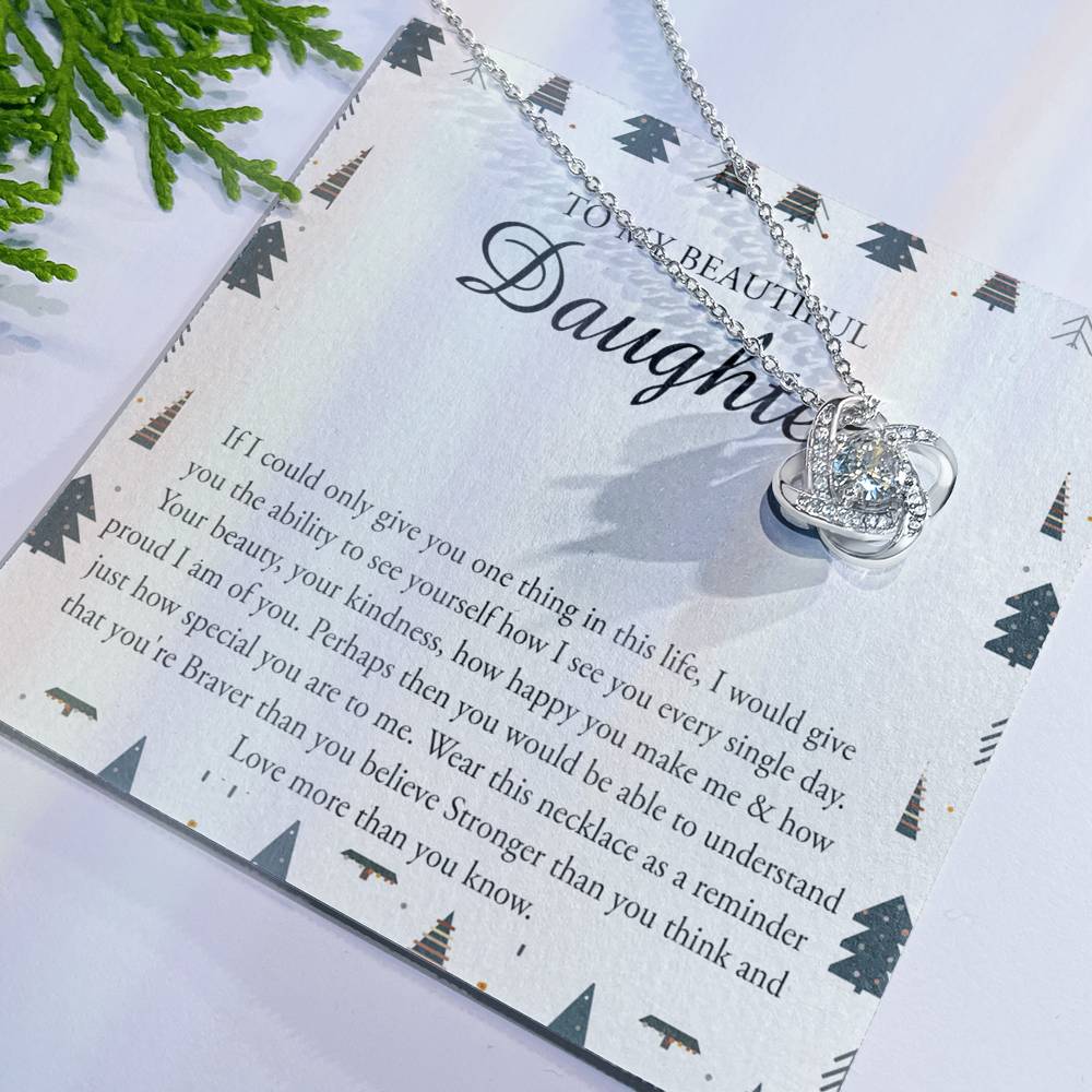 To My Beautiful Daughter Necklace Gift from Mom, Mother And Daughter Birthday Gift Christmas from Mother to Daughter Gift Personalized Necklace For Daughter Gifts from Mom Jewelry for Girls