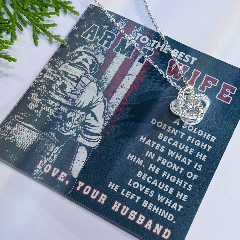 To My Wife Necklace Gift From Husband, To The Best Army Wife Necklace, Soldier Gift Necklace, Husband And Wife Necklace Love Your Husband, Army Wife Gift Necklace To The Best Military Wife Necklace
