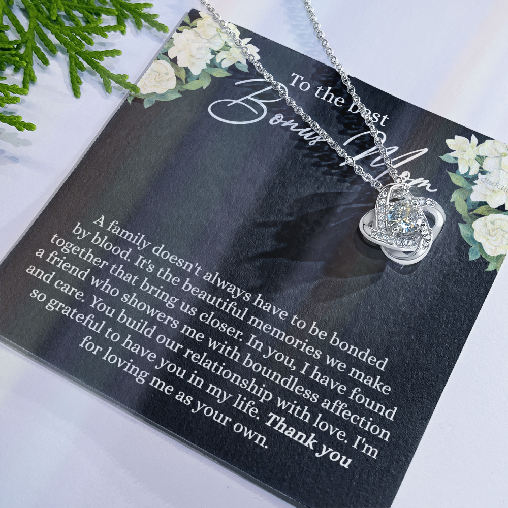 Bonus Mom Gift Necklace, To The Best Bonus Mom From Bonus Daughter, Mother Daughter Necklace Gift For Her, Bonus Mother Gift Necklace On Mother's Day, Anniversary, Birthday, Jewelry For Women