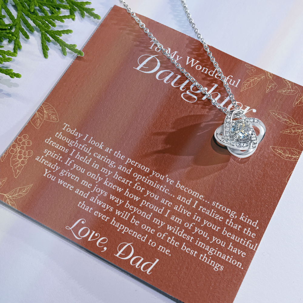 Daughter Gifts Necklace From Dad, To My Wonderful Daughter Necklace From Dad And Daughter Necklace Birthday Gift for Daughter From Dad Christmas Gift For Daughter Necklace, Father Daughter Necklace