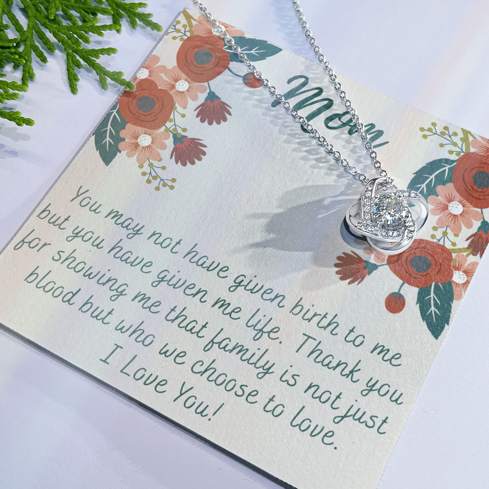 To My Mom Love Knot Necklace Gift for Stepmom Birthday Present Idea for Mother