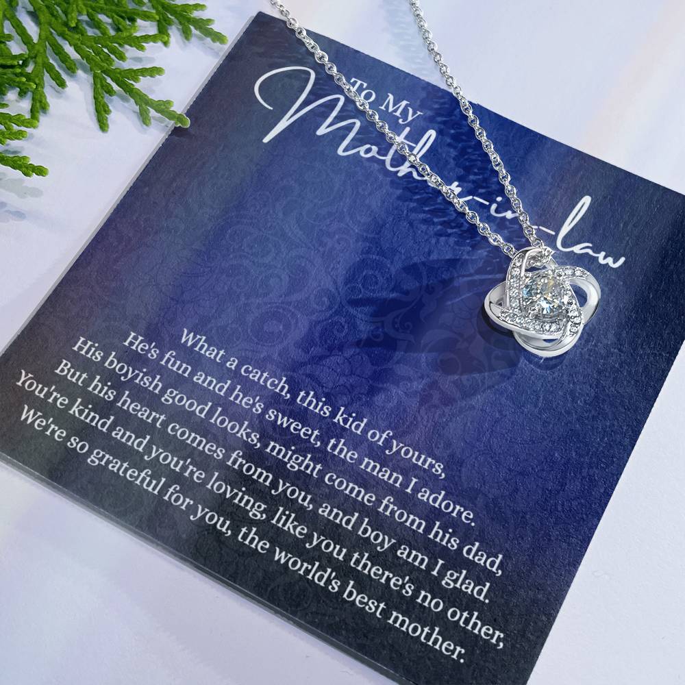 Mother In Law Gift Necklace - To My Mother In Law Love Knot Necklace From Son, Mother In Law And Son In Law Gift Necklace On Mother's Day Pendant Gift For Mother In Law Jewelry Gift For Women Love Knot Necklace 6323