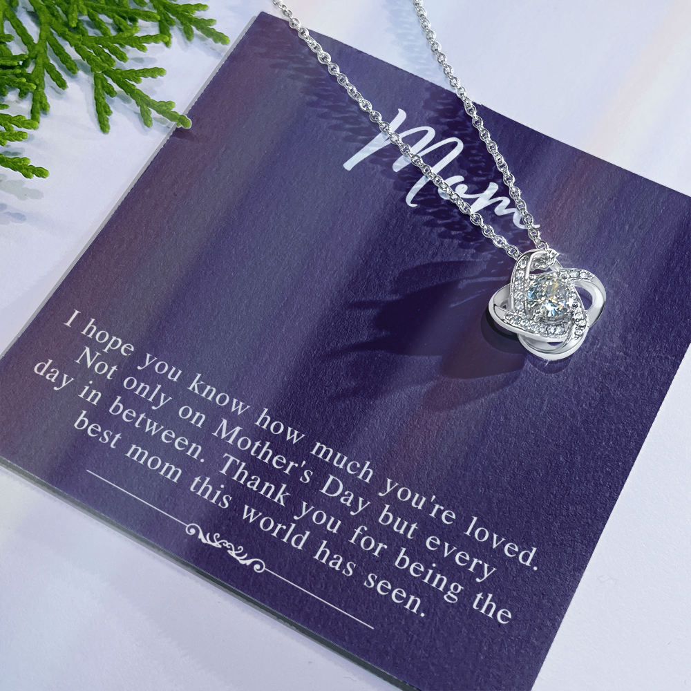Mothers Day Necklace From Daughter, To My Mom Necklace From Daughter Gifts To Give To Your Mom Beautiful Box, Gift Box Mothers Day, Mom Love Knot Necklace From Daughter, Jewelry Gift For Women