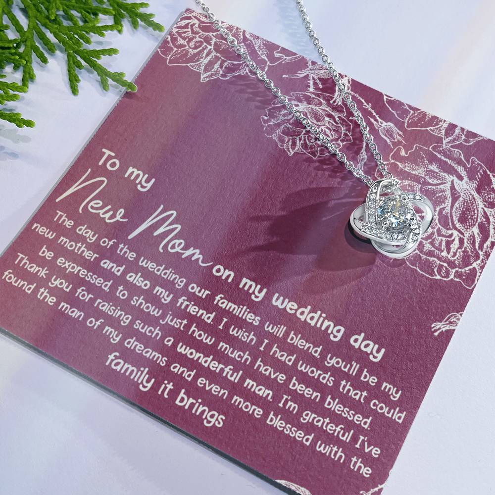 New Mom Necklace, To My New Mom Love Knot Necklace Gift From Daughter, New Mom On My Wedding Day Necklace Gift For Mom, New Mom Gift Necklace, Second Mom Gift Necklace Jewelry Gift For Women, Mother Love Knot Necklace 6323