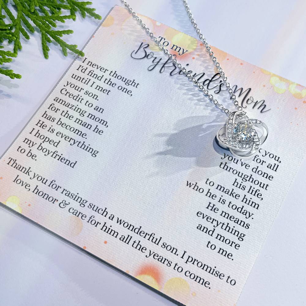 To My Boyfriends Mom Necklace From Girlfriend, Mother's Day Necklace Gift for Bf Mom, Presents for Mom Necklace for Women, Boyfriend's Mom Gift Necklace On Birthday Gift Anniversary, Christmas