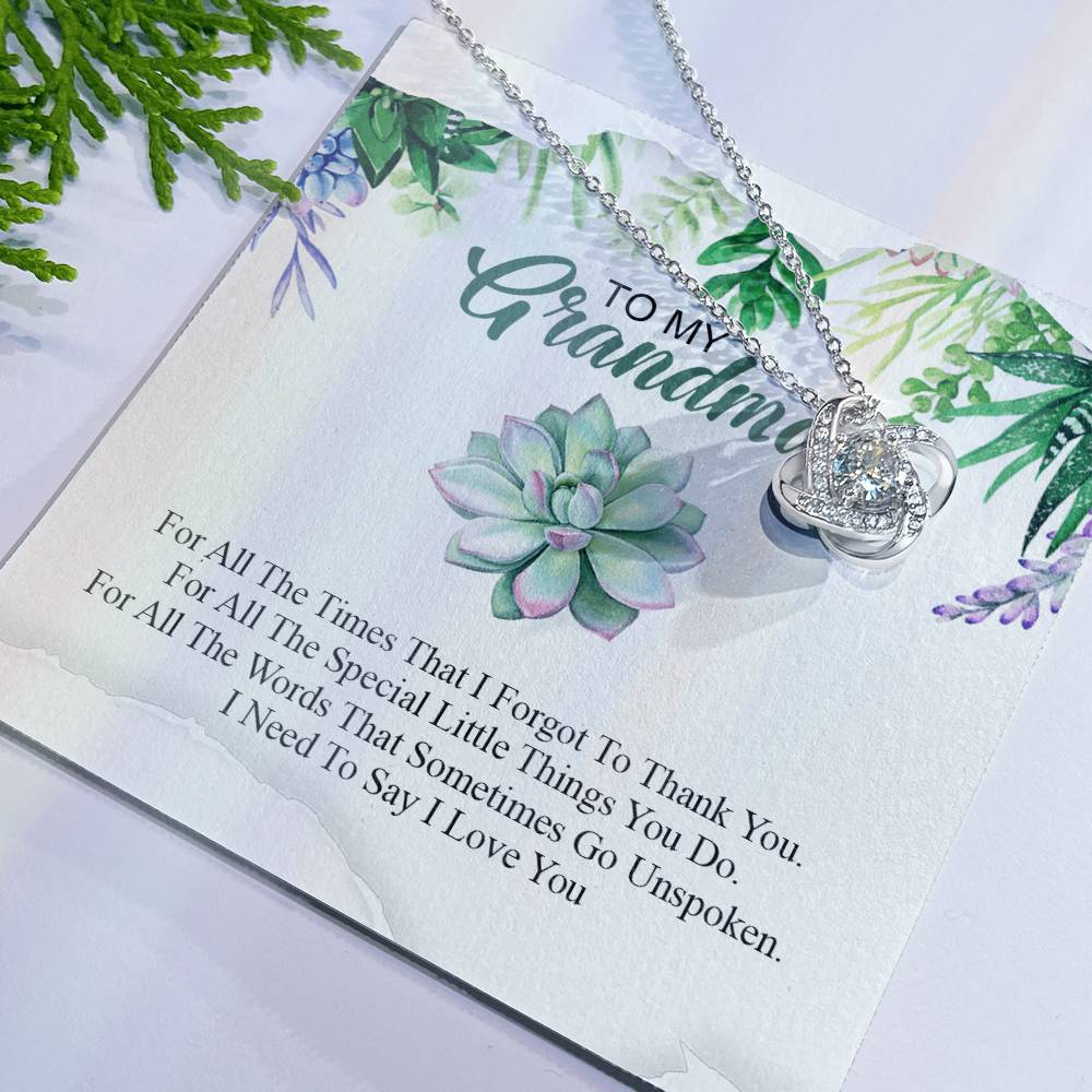 Grandma Gift Necklace for Grandma - Necklace Mother's Day Gifts for Grandma - To My Grandma Love Knot Necklace From Granddaughter Jewelry Gift for Grandma Grandmother Gift Necklace from Grandchild