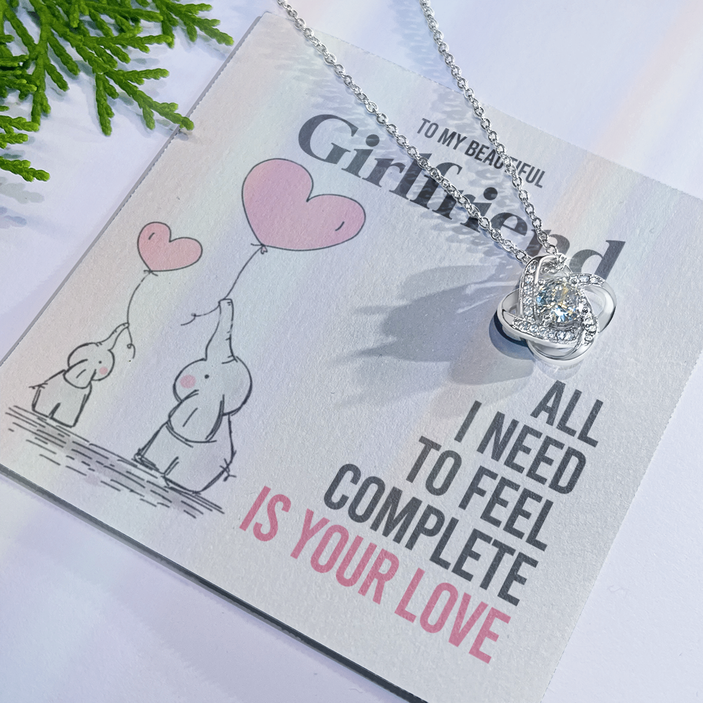 To My Girlfriend Gift Necklace Romantic Girlfriend Birthday Gifts for Girlfriend From Boyfriend, Husband, Girlfriend Gift Necklace - Jewelry Gift For Girls, Love Knot Pendant Gift For Girlfriend
