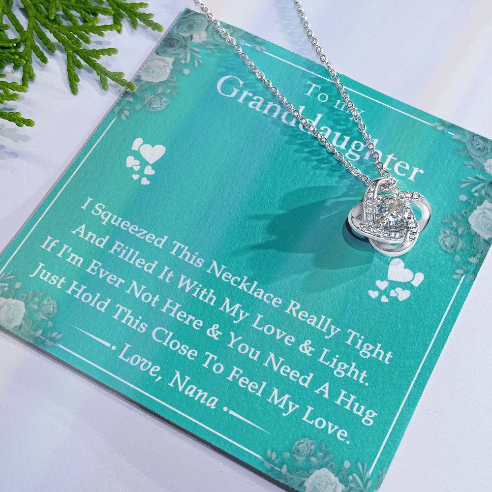 To My Granddaughter Love Knot Necklace From Nana, Grandma, Jewelry Gift For Granddaughter, Nana And Granddaughter Luxury Necklaces styles Jewelry Gift On Birthday, Xmas, Anniversary Graduation Gift