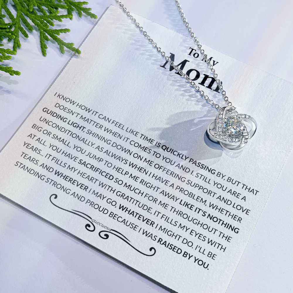 Mom Gift Necklace, To My Mom Necklace From Daughter, The Love Knot necklace Gift For Mom, Birthday Gift Necklace For Mom, Mother's Day Necklace Gift For Mom From Daughter Jewelry Bonus Mom Necklace