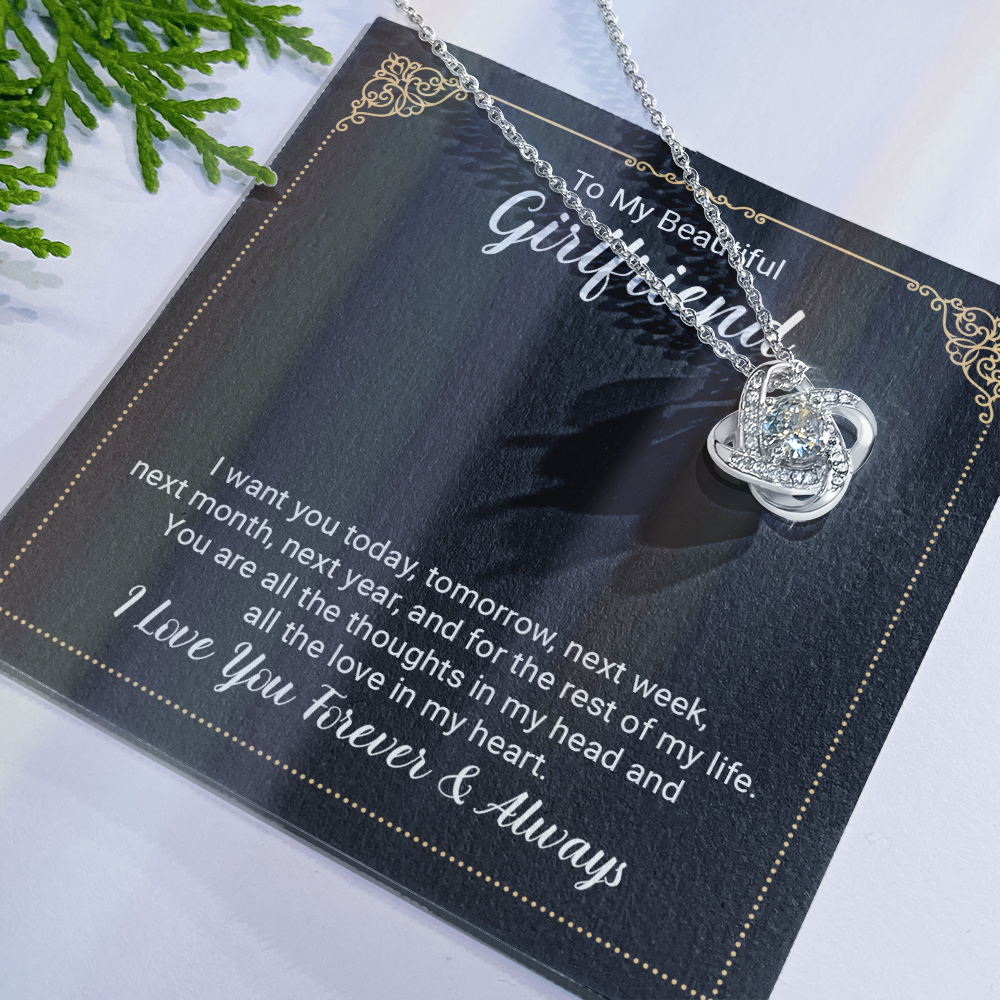 To My Beautiful Girlfriend Necklace From Boyfriend On Christmas, Birthday Gifts