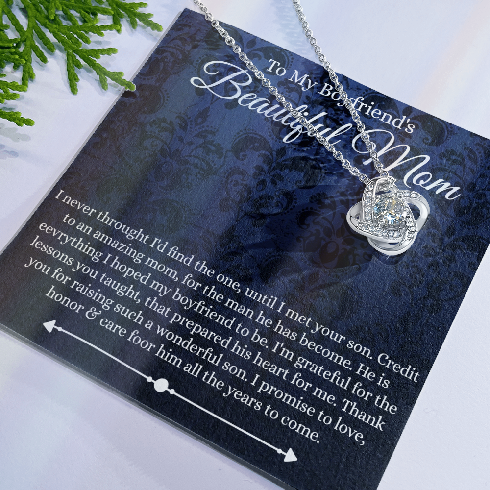 To My Boyfriend's Mom Necklace From Girlfriends, With Message Card And Box Gift For Boyfriends Mom Gift Necklace, Presents for Mom Necklace for Women, Mother's Day Necklace For Her On Mothers Day