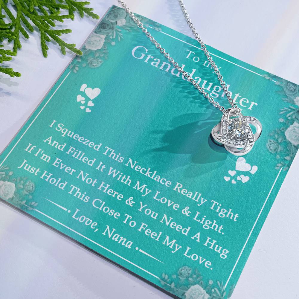 To My Granddaughter Love Knot Necklace From Nana, Grandma, Jewelry Gift For Granddaughter, Nana And Granddaughter Luxury Necklaces styles Jewelry Gift On Birthday, Xmas, Anniversary Graduation Gift