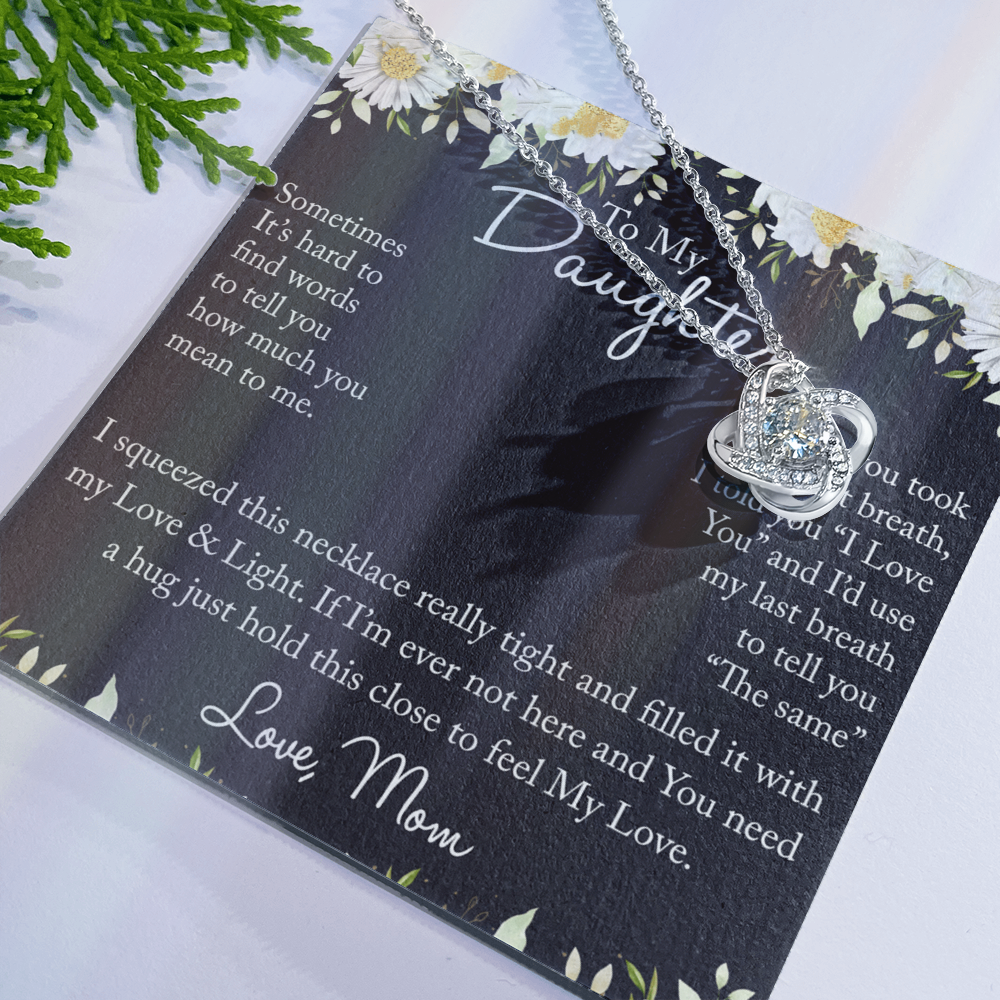 To My Daughter Necklace from Mom, Mother And Daughter Sterling Steel Necklace Gifts from Mom, Necklace for Daughter Birthday Gift Graduation Gifts from Mother To Daughter Jewelry Gift for Girls