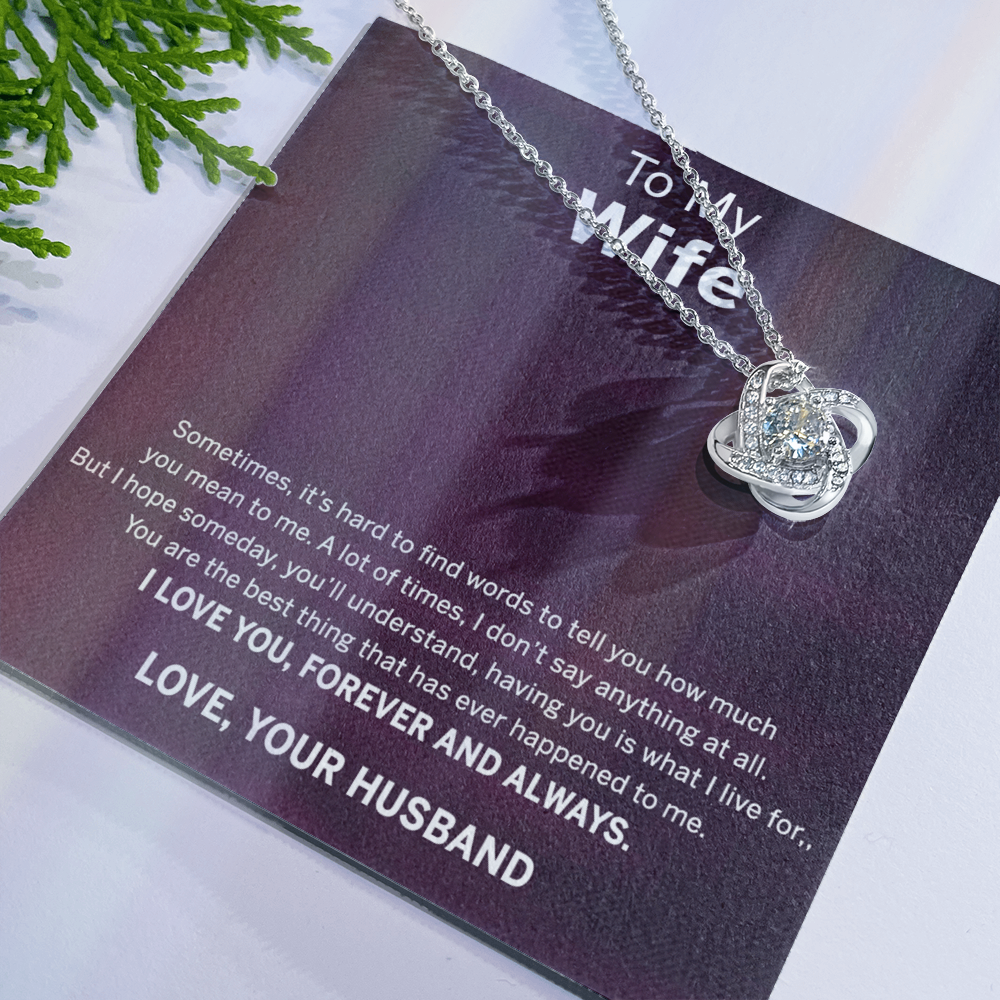 Forever And Always Necklace, To My Wife Necklace From Husband, Wife Love Knot Necklace, Jewelry Gift For Women, Badass Wife Gift Necklace, Future Wife Gift Necklace Soulmate Gift Love Knot Pendant