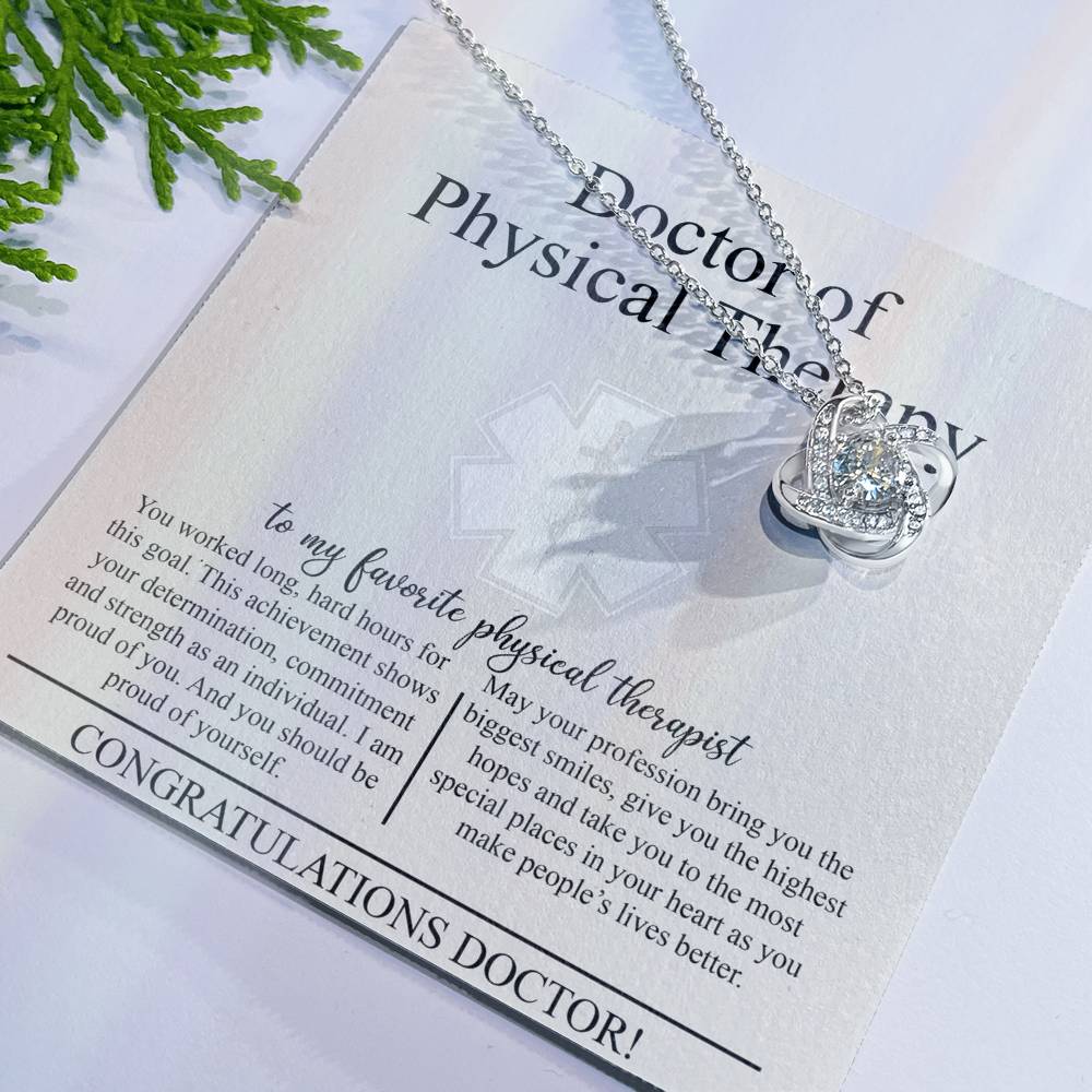 Doctor Of Physical Therapy Love Knot Necklace, Doctor Graduation Gift Necklace, Graduating Class of 2026 Necklace Gift, Congrats Graduation Pendants Gift For Daughter, Granddaughter, Niece, Sister
