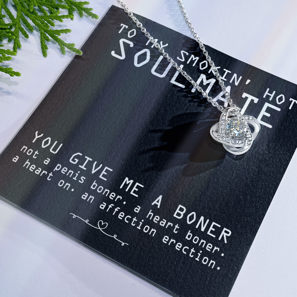 To My Smokin' Hot Soulmate Necklace From Husband, Boyfriend To Soulmate Gift for Fiancee Wife Smokin' Hot Birthday Present Xmas Gift Necklace for Her Romantic, Girlfriend Gift Necklace Message