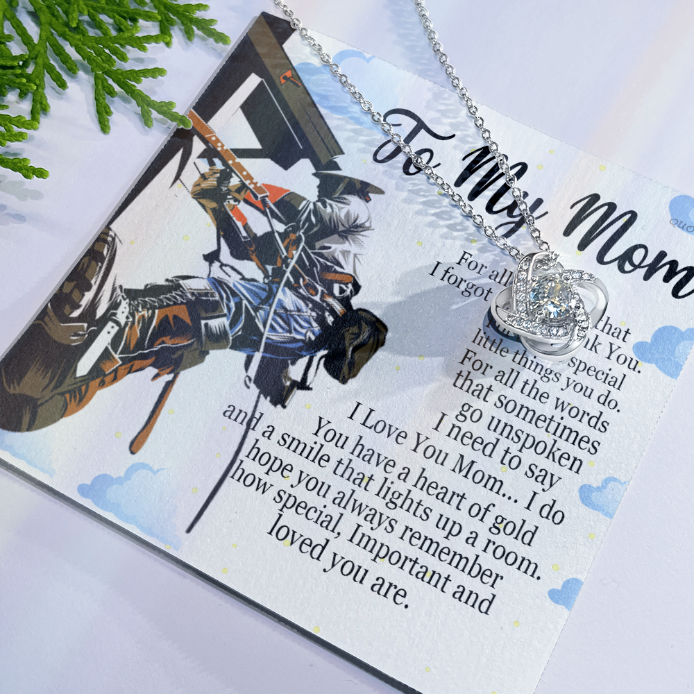 Lineman's Mom, To My Mom Love Knot Necklace Mother Jewelry Gift On Mothers Day