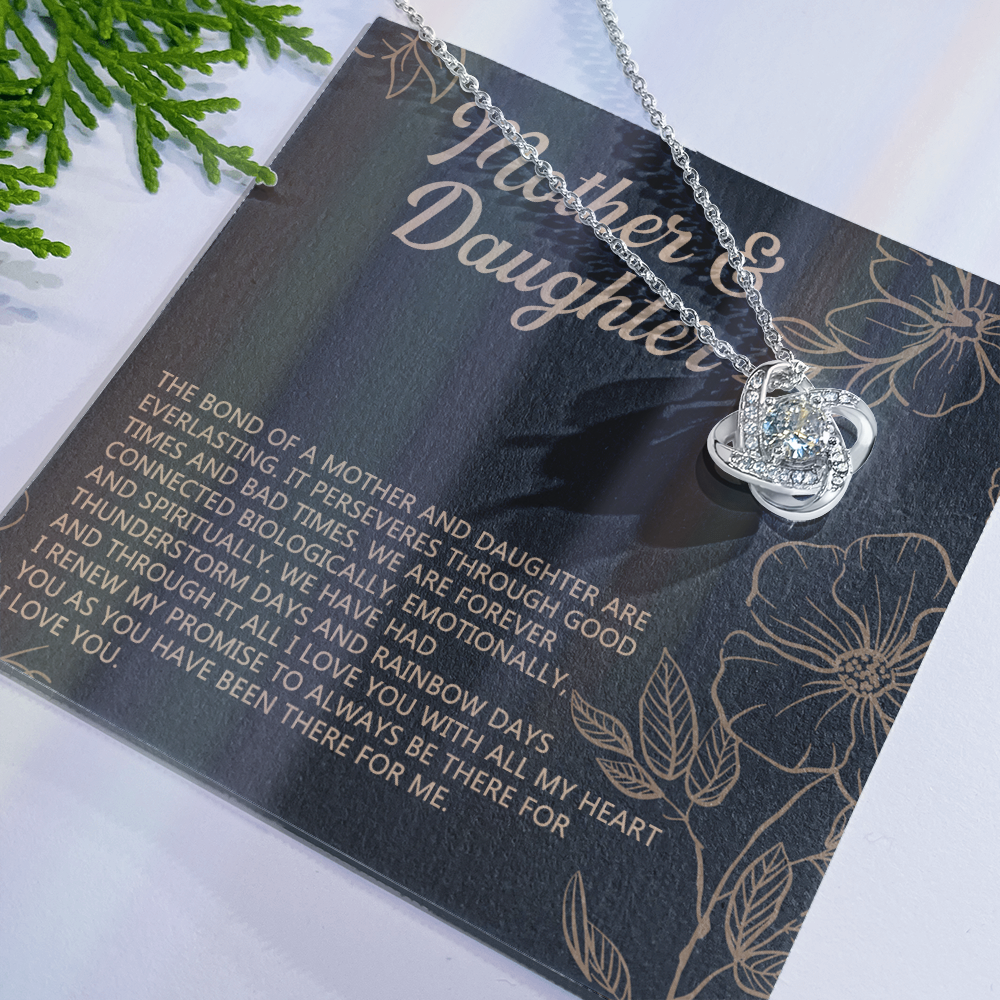 Mother And Daughter Necklace, To My Mother Love Kot Necklace From Daughter, Mothers day Necklace, Mother Daughter Gift Necklace, Jewelry Gift For Women, Mom, Daughter To Mother Love Knot Pendant