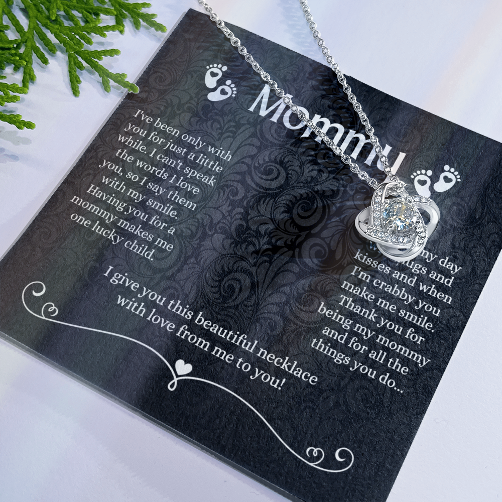 Mommy Gift Necklace, To My Mom Love Knot Necklace From Daughter Necklace Gift For Mom Mother's Day Necklace Gift For Mom, Birthday Gift Necklace For Mom Anniversary Jewlry Gift For Women, Mommy