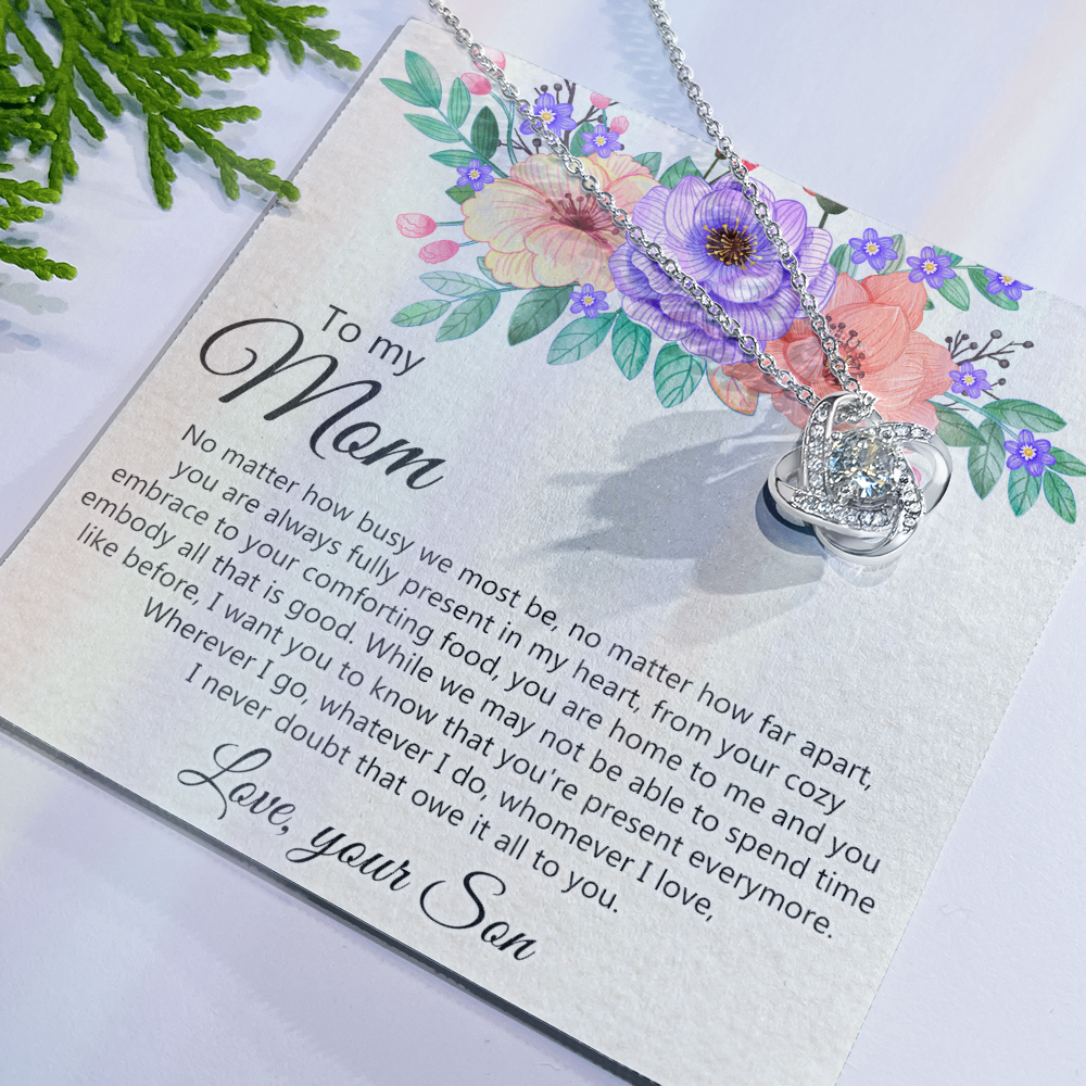 To My Mom Love Your Son Necklace, Meaningful Gift Necklace for Mom, To My Mom Love Knot Necklace, Jewelry Gift For Women, Pendant Gift for Mom, Son to Mom Jewelry Mom Gift Necklace on Mother's Day