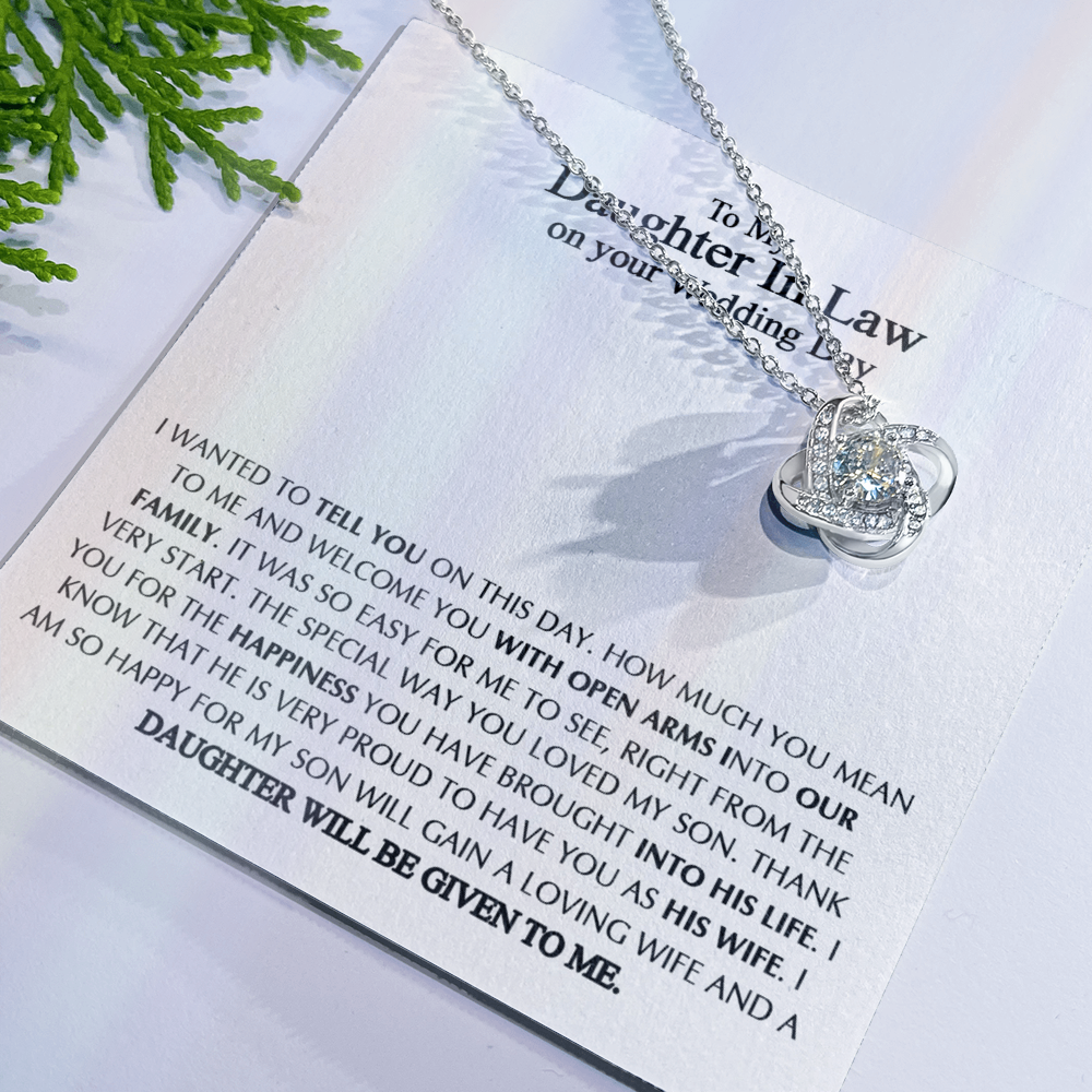 To My Daughter-In-Law On Your Wedding Necklace From Mother In Law, Daughter In Law Gift On Wedding Day, Future Daughter In Law, Bride Gift From Mother In Law - Jewelry Gift For Girls, Little Girls