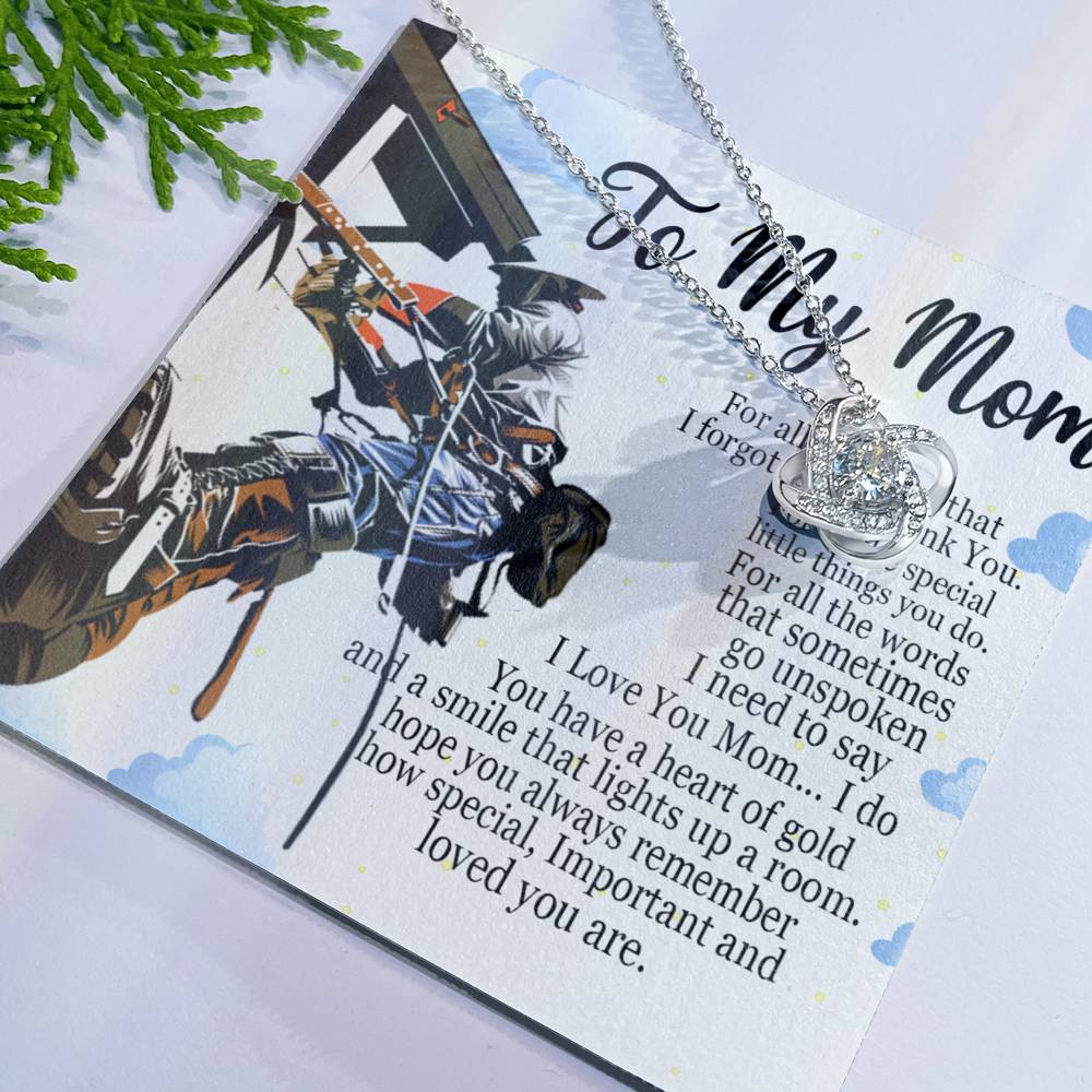 Lineman's Mom Interlocking Heart Necklace Mother Jewelry Mothers Day Gift Love Knot Necklace 6323