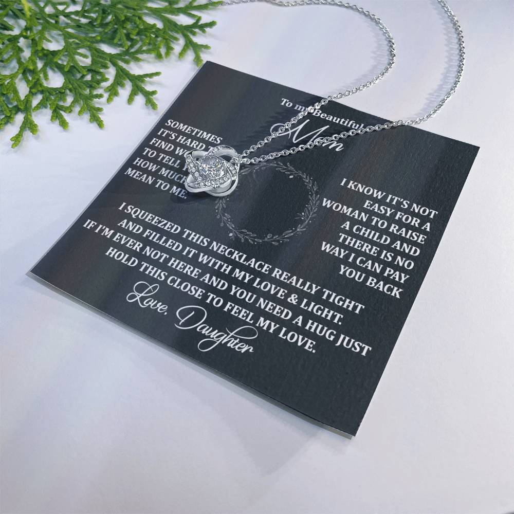 To My Beautiful Mom Necklace Gift From Daughter, Jewelry For Women Pay you Back