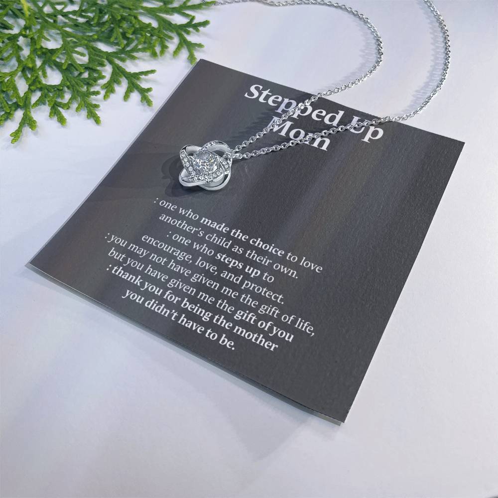 Stepped Up Mom Gifts Stepmom Necklace Jewelry for Woman Bonus Mother's Birthday