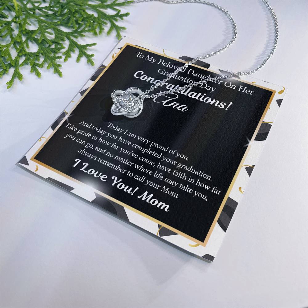 To My Beloved Daughter Graduation Gift From Mom, Graduation Day Necklace Gift For Daughter On Phd Graduation Graduating College Graduation, High School, Senior Graduation, Class of 2026 Necklace