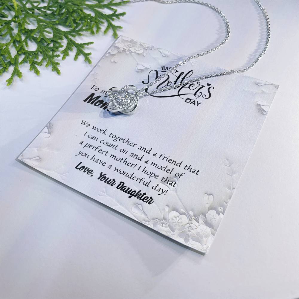 Happy Mother's Day Necklace, To My Mom Love Knot Necklace Gift From Daughter, Mom Your Daughter Necklace, Daughter And Mother Love Knot Pendant Gift For Mom Gift Necklace, Jewelry Gift For Women Love Knot Necklace 6323