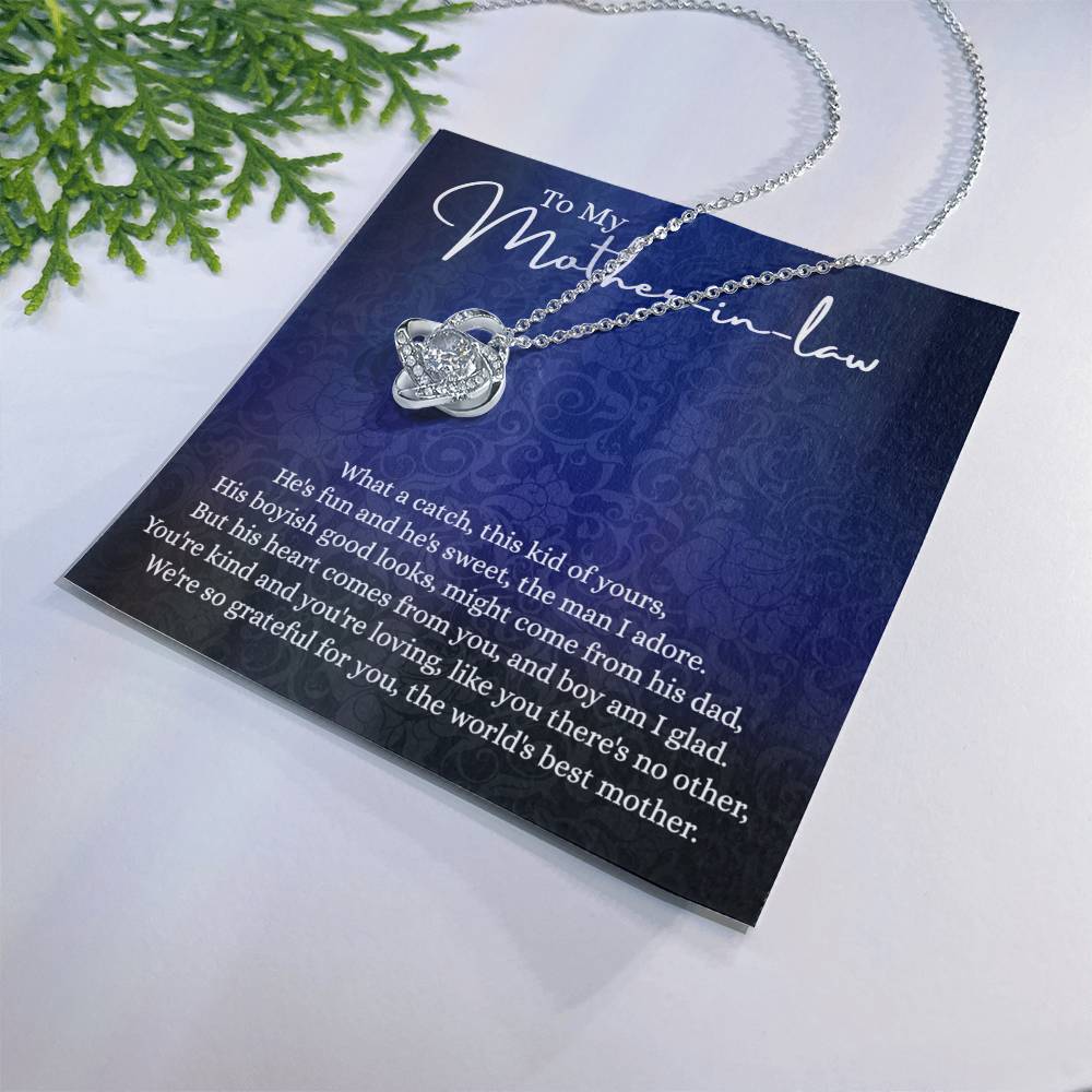 Mother In Law Gift Necklace - To My Mother In Law Love Knot Necklace From Son, Mother In Law And Son In Law Gift Necklace On Mother's Day Pendant Gift For Mother In Law Jewelry Gift For Women Love Knot Necklace 6323