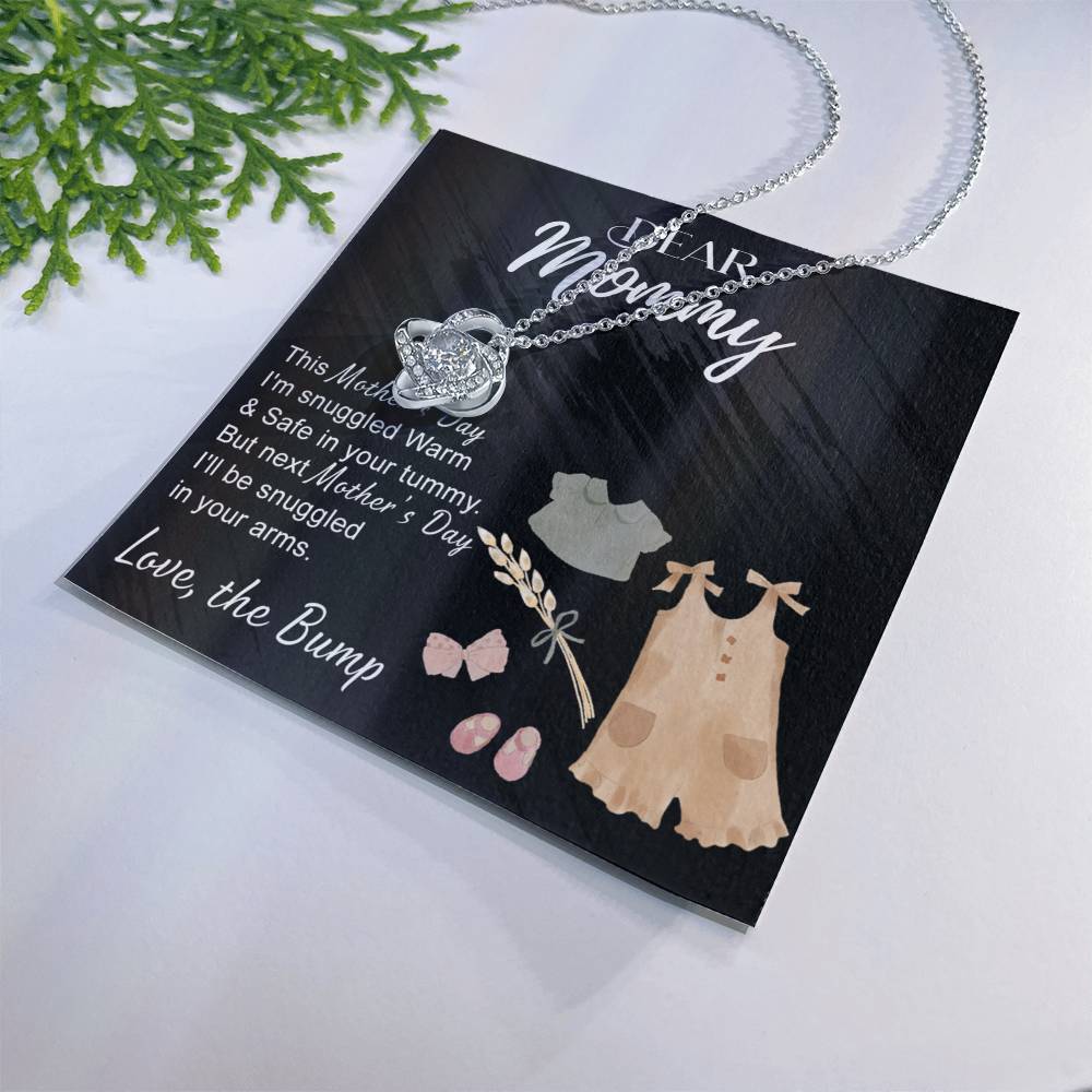 Dea Mommy Necklace Mothers Day Love Knot Necklace, Mothers Day Gifts for Pregnant Wife, Happy Mothers Day Necklace Gift for Moms to Be, Mother To Be Mothers Day Gift, To My Mommy Necklace from Bump Love Knot Necklace 6323