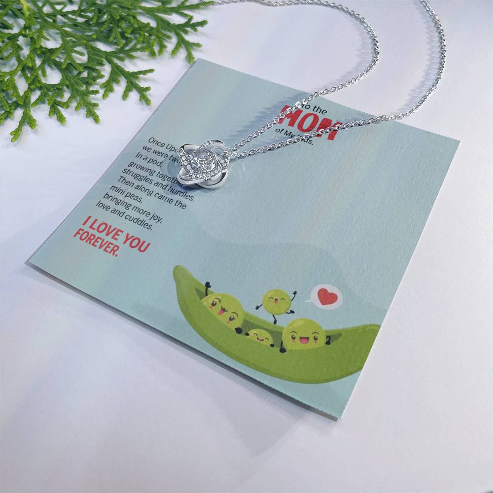 To My Mom Peas Pod Necklace From Kids, Gift For Mom On Mother's Day Jewelry Mom Love Knot Necklace 6323