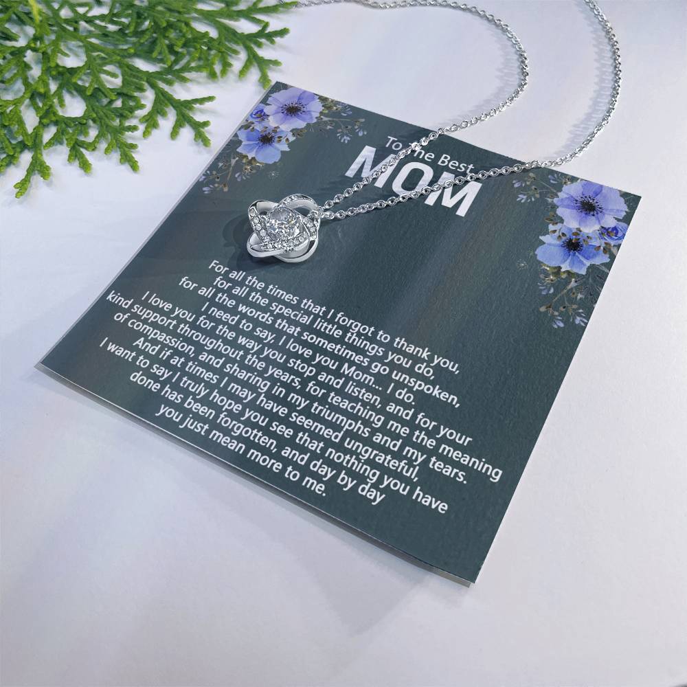 To My Mom Necklace From Daughter, To The Best Mom Necklace, Mother And Daughter Gift Necklace For Mom, Mother's Day Necklace Gift Mom, Birthday Gift Mom, Jewelry Gift For Women, Mom Gift Necklace Love Knot Necklace 6323
